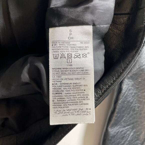 OLD NAVY Women's Vegan Faux Leather Motorcycle Jacket Black Size Small with FLAW - Picture 7 of 11